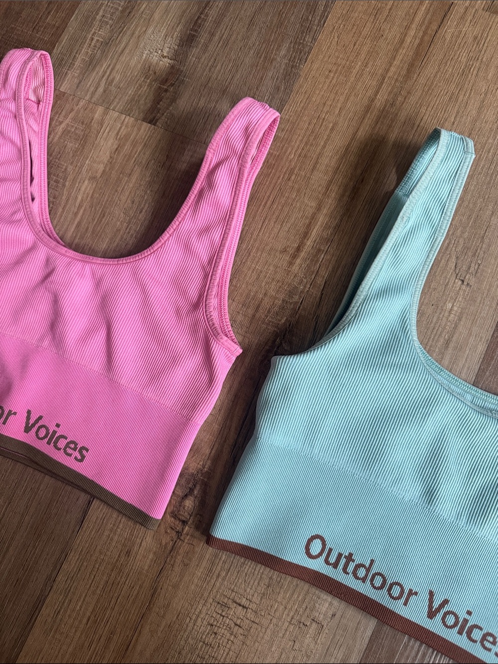 Outdoor Voices Ribbed Tank Bra Small Lot of 2